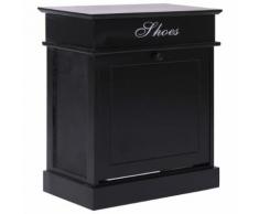 vidaXL Armoire à chaussures Noir 50 x 28 x 58 cm Bois de Paulownia