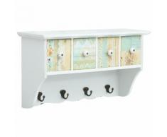 vidaXL Porte-manteau mural Blanc 56x17x30 cm MDF