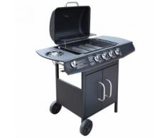 vidaXL Barbecue à gaz 4 + 1 zone de cuisson Noir
