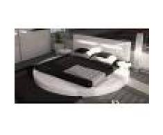 gdegdesign Lit rond design blanc 200x200 cm simili cuir - Uster