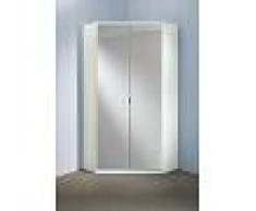Basika Armoire d'angle Clack blanc portes miroirs Basika Blanc