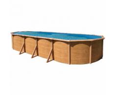 Piscine hors sol métal aspect bois TRIGANO Canyon 9,40 x 4,85 m. 1,20 m. de haut
