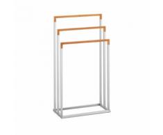 Porte-serviette sur pied - 3 barres - Bois