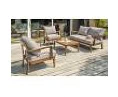 House and Garden Salon de jardin design en aluminium imitation bois - Portofino
