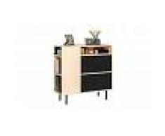 VOX Buffet haut design bois et métal noir - Frame