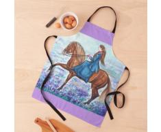 Peinture à l'aquarelle de selle de cheval ibérique de dressage Tablier