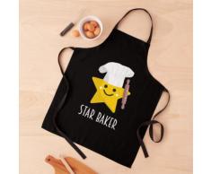 Cute Star Baker avec rouleau à pâtisserie - Noir Tablier