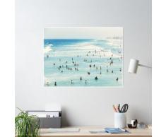 Côtier, Art plage, Eau bleue, Mer, Océan Poster
