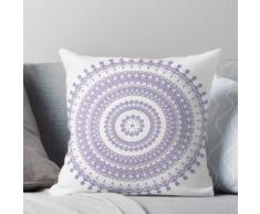 Bohème Tribal Folk Floral Ornemental Cercle Napperon Dessin Lavande Violet Coussin