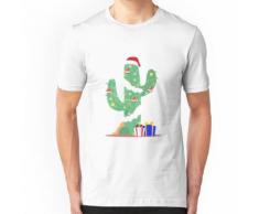 Cadeaux drôles décorés de désert de sapin de Noël de cactus T-shirt ajusté