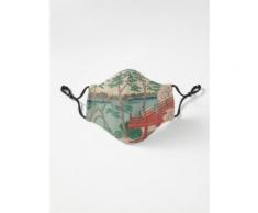 Fleurs de printemps et étang Art japonais Ukiyo-e Masque