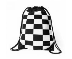 Drapeau à damier damier voiture de course gagnant couvre-lit housse de couette de tél Sac à cordon