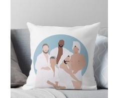 5 hommes dans une baignoire Coussin