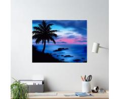 Plage coucher de soleil Poster