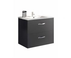 Meuble sous vasque NEOVA ANGELO graphite mat 2 tiroirs coulissants