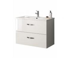 Meuble sous vasque NEOVA ANGELO blanc brillant 2 tiroirs coulissants