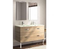 Meuble sous vasque NEOVA ANGELO décor chêne nature 2 tiroirs coulissants