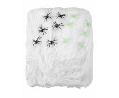 Décoration toile d'araignée blanche avec araignées 500 g Halloween