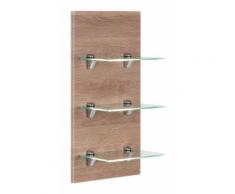 Étagère murale SANTINI décor chêne avec 3 tablettes en verre
