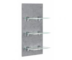 Étagère murale à Led SANTINI Aspect Béton avec 3 tablettes en verre