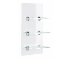 Étagère murale à Led VIVA blanche brillante avec 3 tablettes en verre