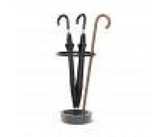 MOGG set de 3 porte-parapluie RENE' (base gris laqué, canne bois naturel - Hêtre)