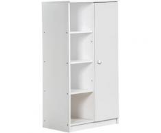 Armoire enfant mi-ouverte pin massif blanc Avola