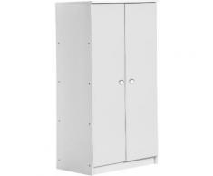 Armoire enfant 2 portes pin massif blanc Avola