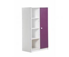 Armoire enfant mi-ouverte pin massif blanc et violet Avola