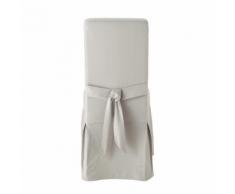 Housse de chaise avec nud en coton gris clair Margaux
