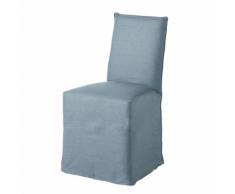 Housse de chaise en lin lavé bleu pétrole