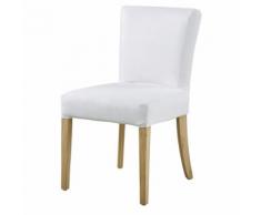 Housse de chaise en lin blanc
