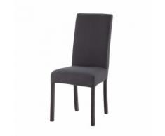 Housse de chaise en coton gris anthracite 47x57 Margaux