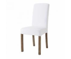 Housse de chaise en lin lavé blanche Margaux