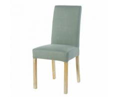 Housse de chaise en lin lavé vert jade