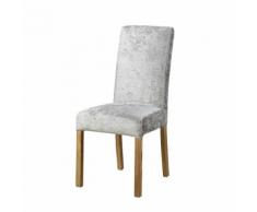 Housse de chaise en velours bleu iceberg