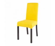 Housse de chaise en coton jaune moutarde 41x70