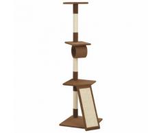 vidaXL Arbre à chat avec griffoirs en sisal Marron 160 cm