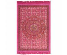 vidaXL Tapis Kilim Coton 120 x 180 cm avec motif Fuchsia