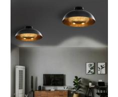 vidaXL 2 pcs Plafonniers Noir et doré Semi-sphérique E27
