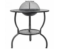 vidaXL Barbecue au charbon de bois Gris antique 70 x 67 cm