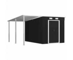 vidaXL Abri de jardin avec toit étendu Anthracite 336x270x181 cm Acier
