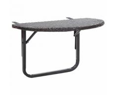 vidaXL Table de balcon Marron 60x60x50 cm Résine tressée