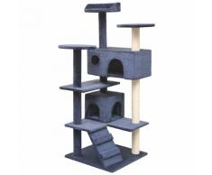 vidaXL Arbre à chat avec griffoirs en sisal 125 cm Bleu foncé