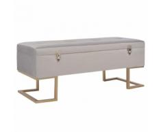 vidaXL Banc avec compartiment de rangement 105 cm Gris Velours