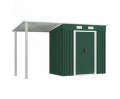 vidaXL Abri de jardin avec toit étendu Vert 346x121x181 cm Acier