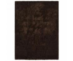 vidaXL Tapis à poils longs 80 x 150 cm Marron