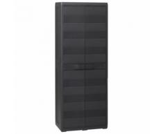 vidaXL Armoire de rangement de jardin avec 3 étagères Noir