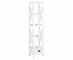 vidaXL Bibliothèque avec 1 tiroir Blanc 40x30x170 cm MDF