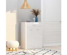vidaXL Armoire à chaussures Blanc brillant 60x35x84 cm Aggloméré